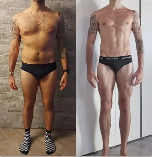 Davide, 39 anni: prima e dopo 14 mesi di percorso